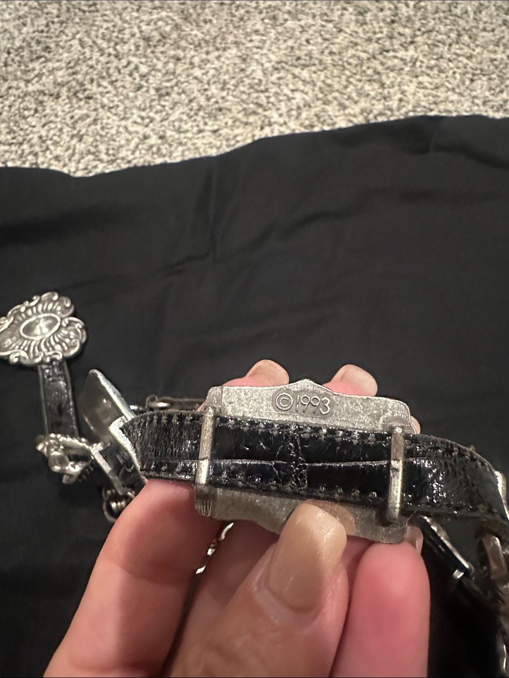 ๐๐บ๐ธ1993 Vintage Brighton Silver Western Concho Link Belt - Picture 9 of 11